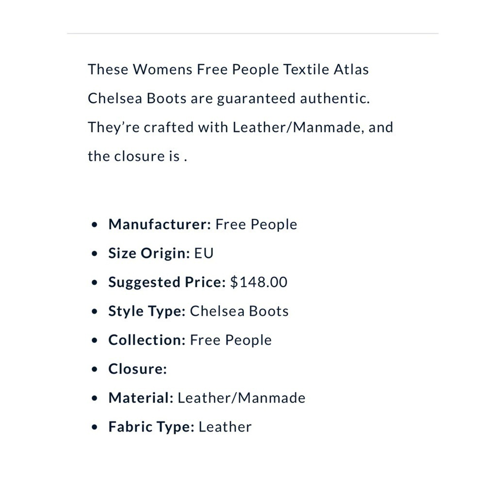 NEW Free People Textile Atlas Chelsea Boots 6.5 - Picture 10 of 10